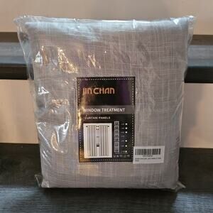 2 - Jin Chan Light Gray / Light Grey Sheer Decorative Curtains Length 72 inches